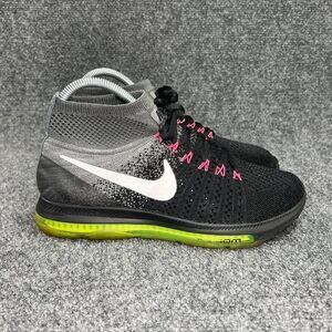 Nike Zoom‎ All Out Flyknit Running Shoes Women's Size 7 Black Volt Athletic Run